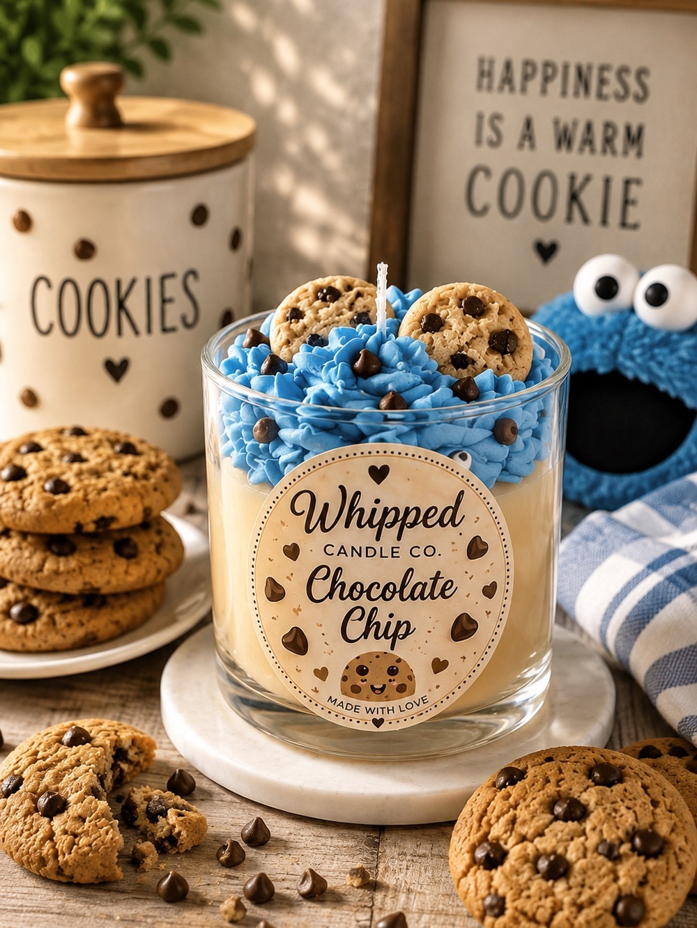Chocolate Chip Whipped Candle - Blue